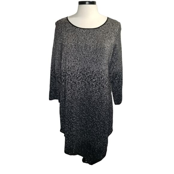 Chelsea & Theodore Tops - Chelsea & Theodore Dress Womens Plus 1X Black Sweater Tunic Ombre Sparkle